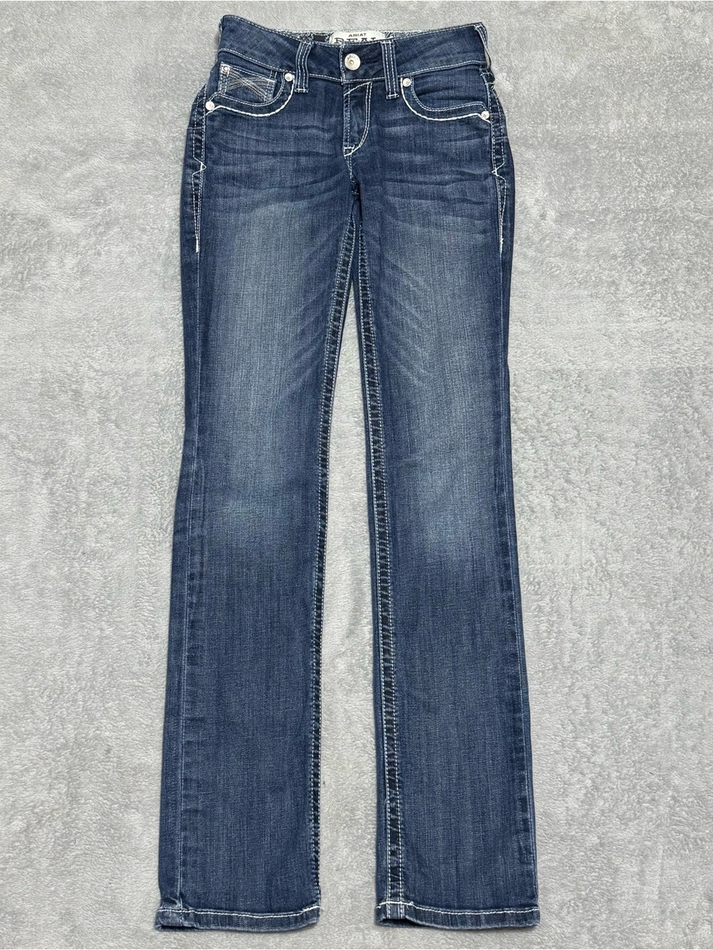 Ariat REAL Dresden Straight Leg Jeans Womens 25L Western Mid Rise Rodeo Stretch